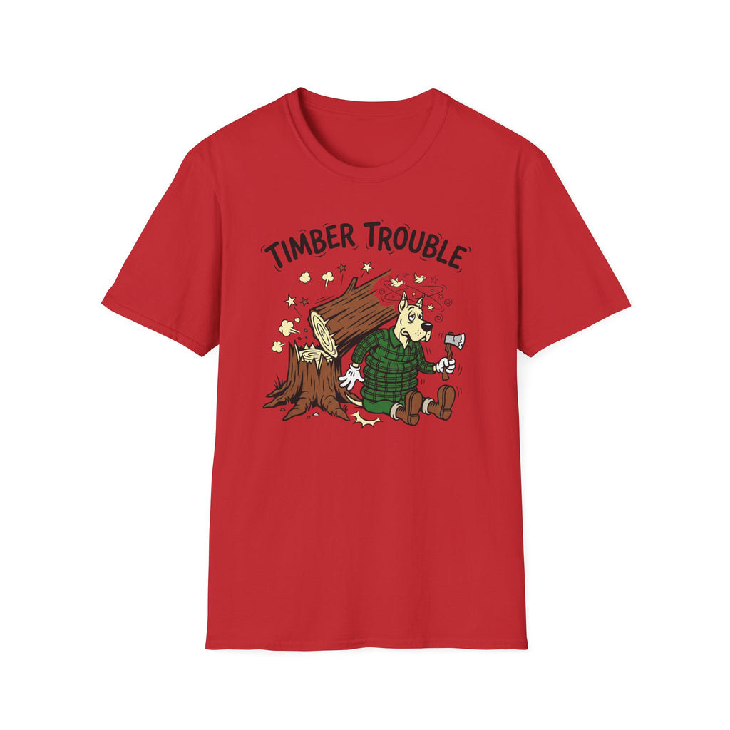 Timber Trouble T-Shirt — Funny Lumberjack Graphic Tee