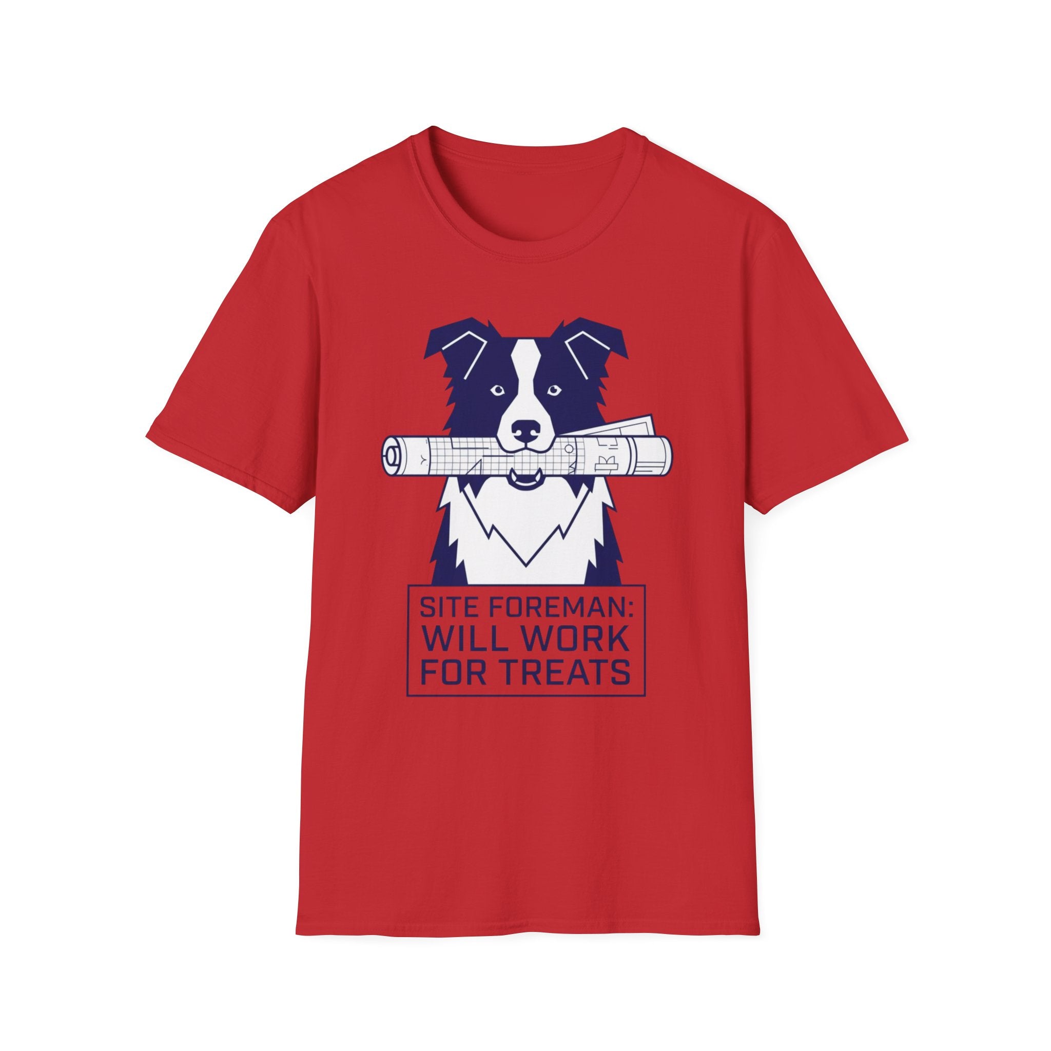 Site Foreman Dog T-Shirt – "Will Work for Treats" Construction Humor Tee