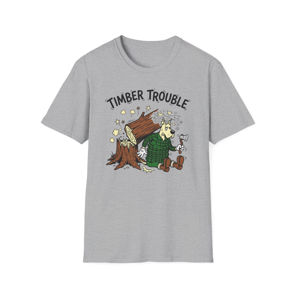 Timber Trouble T-Shirt — Funny Lumberjack Graphic Tee