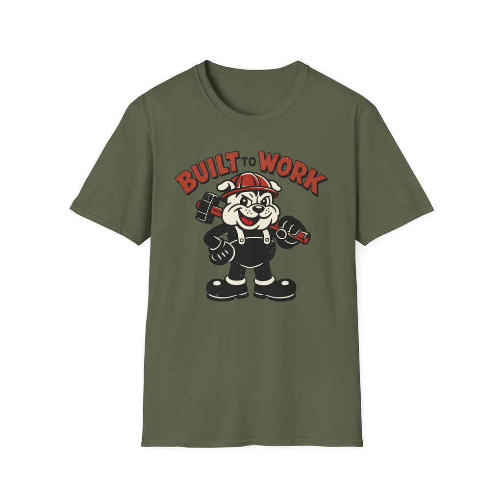 Built to Work T-Shirt — Retro Mechanic Cartoon Graphic Tee