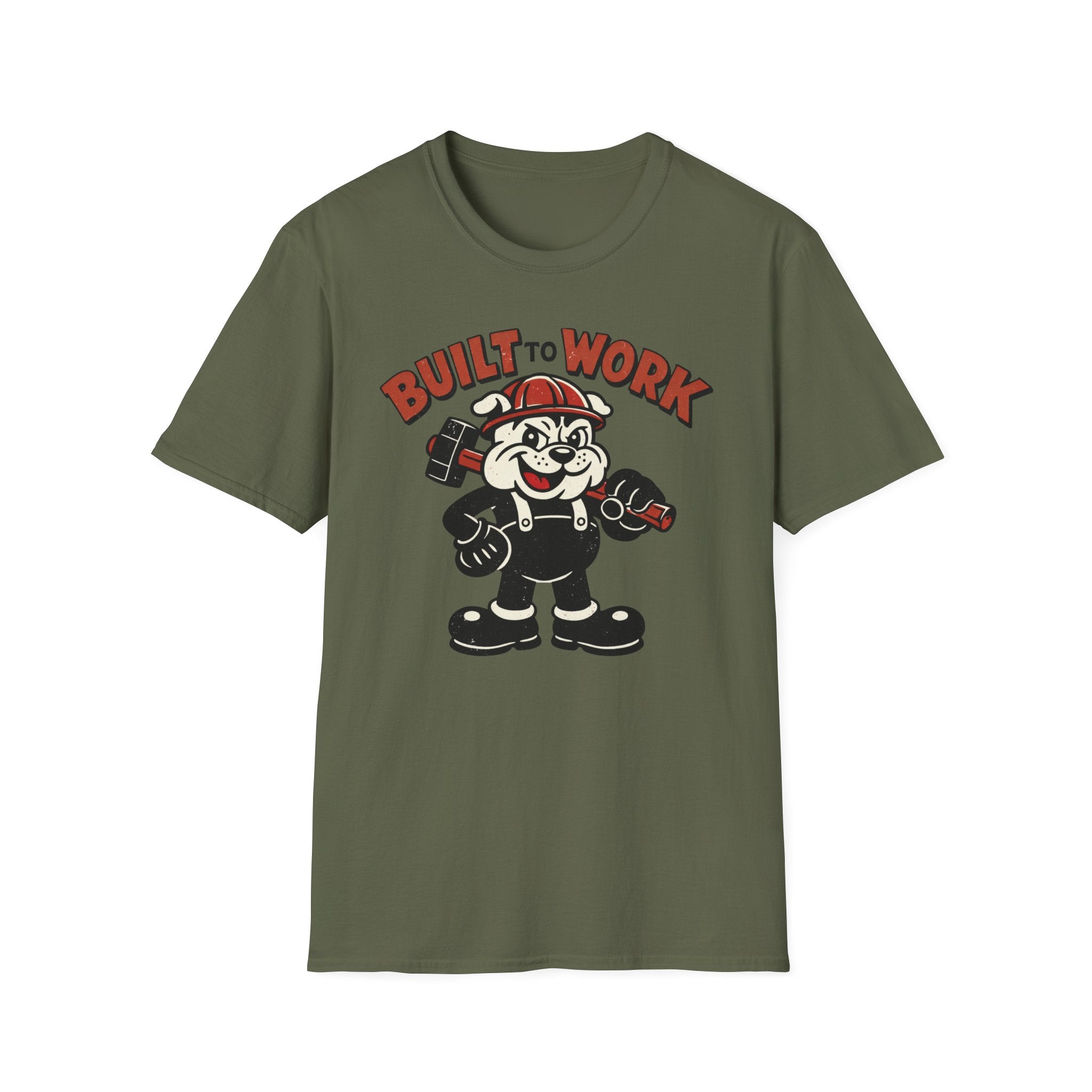 Built to Work T-Shirt — Retro Mechanic Cartoon Graphic Tee