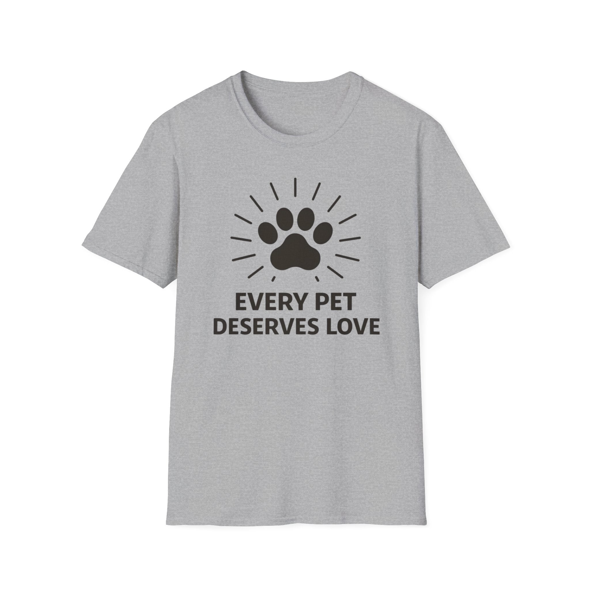 Pet Love T-Shirt — "Every Pet Deserves Love" Paw Print Tee