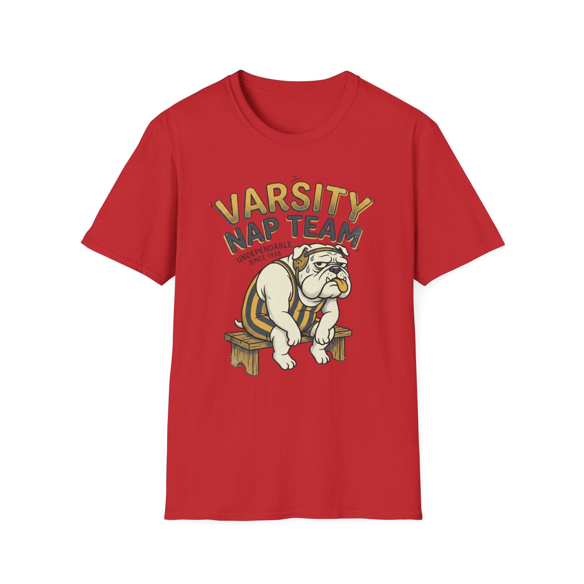 Varsity Nap Team T-Shirt — Funny Bulldog Sleep Squad Tee