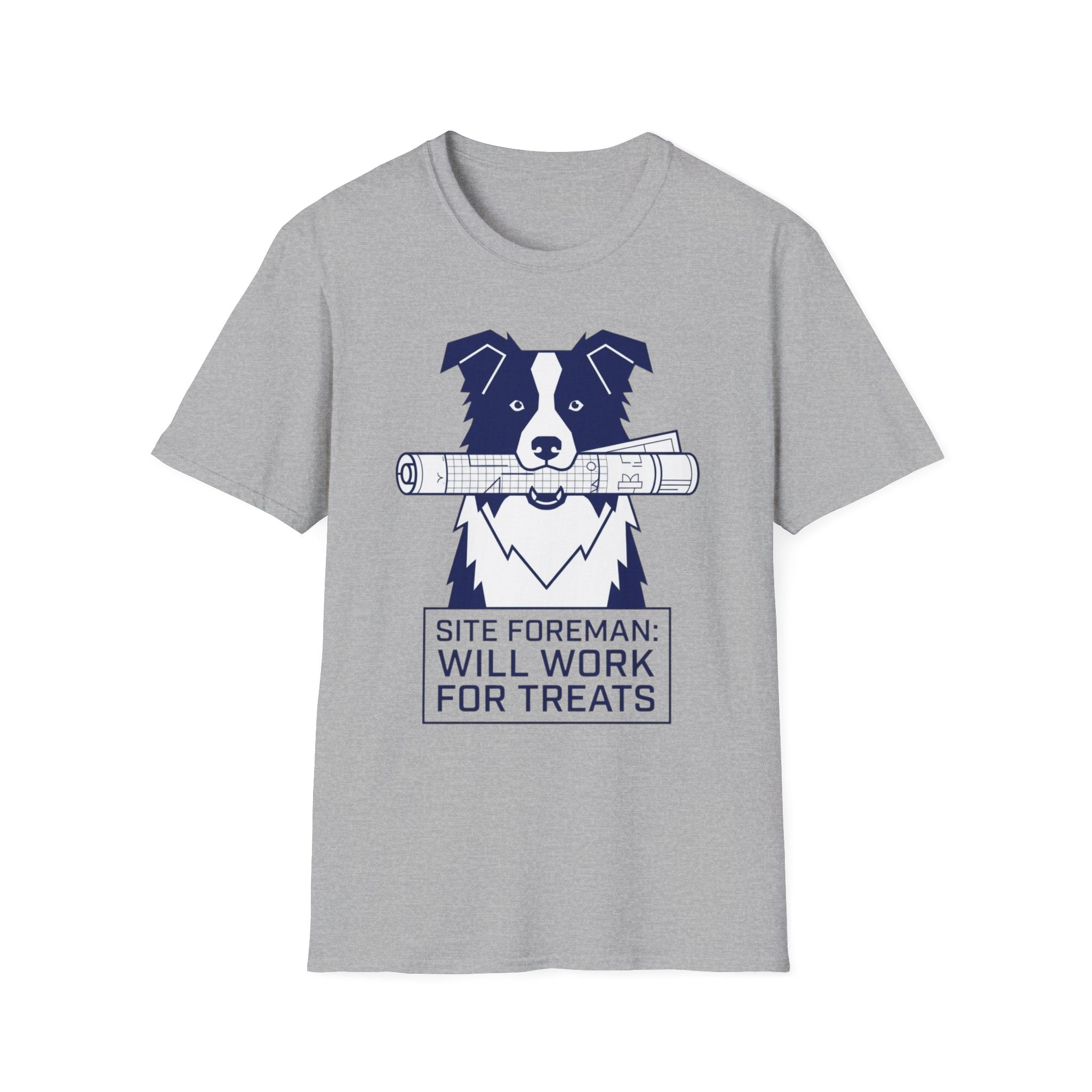 Site Foreman Dog T-Shirt – "Will Work for Treats" Construction Humor Tee