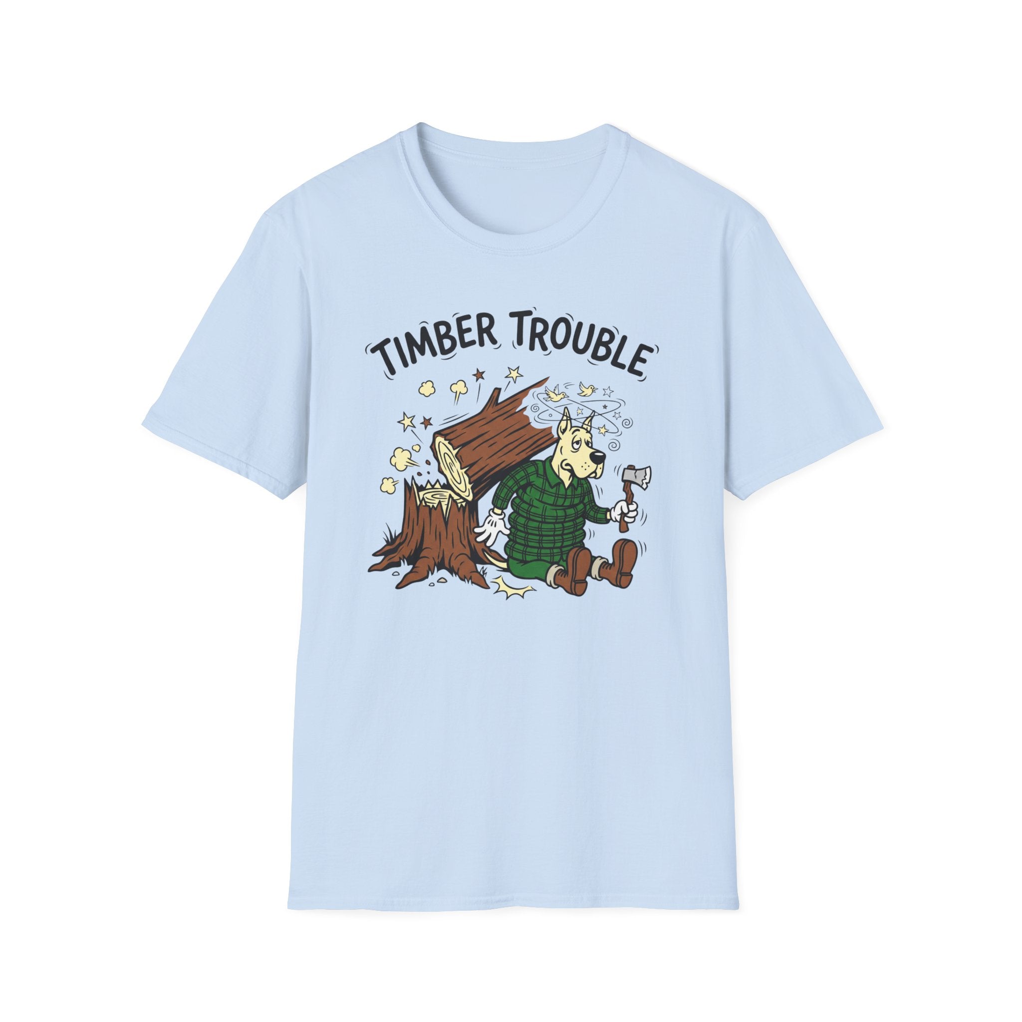 Timber Trouble T-Shirt — Funny Lumberjack Graphic Tee