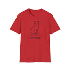 Cat T-Shirt — "You May Pet Me Briefly." Minimal Funny Cat Tee