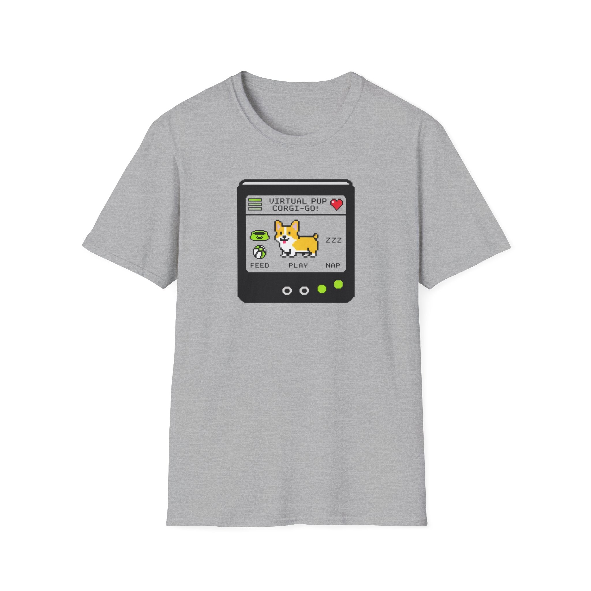 Virtual Pet Game T-Shirt — Cute Pixel Pet Corgi Shirt
