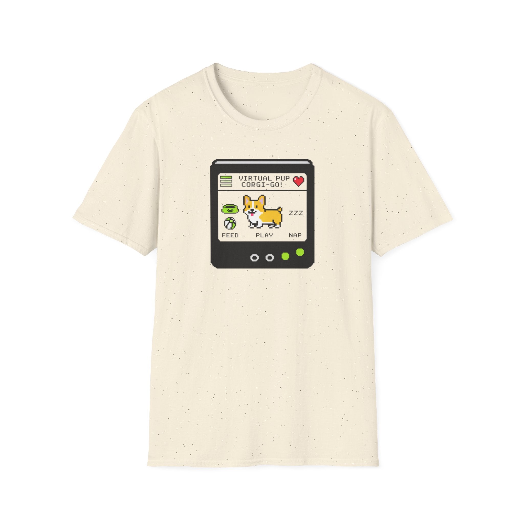Virtual Pet Game T-Shirt — Cute Pixel Pet Corgi Shirt