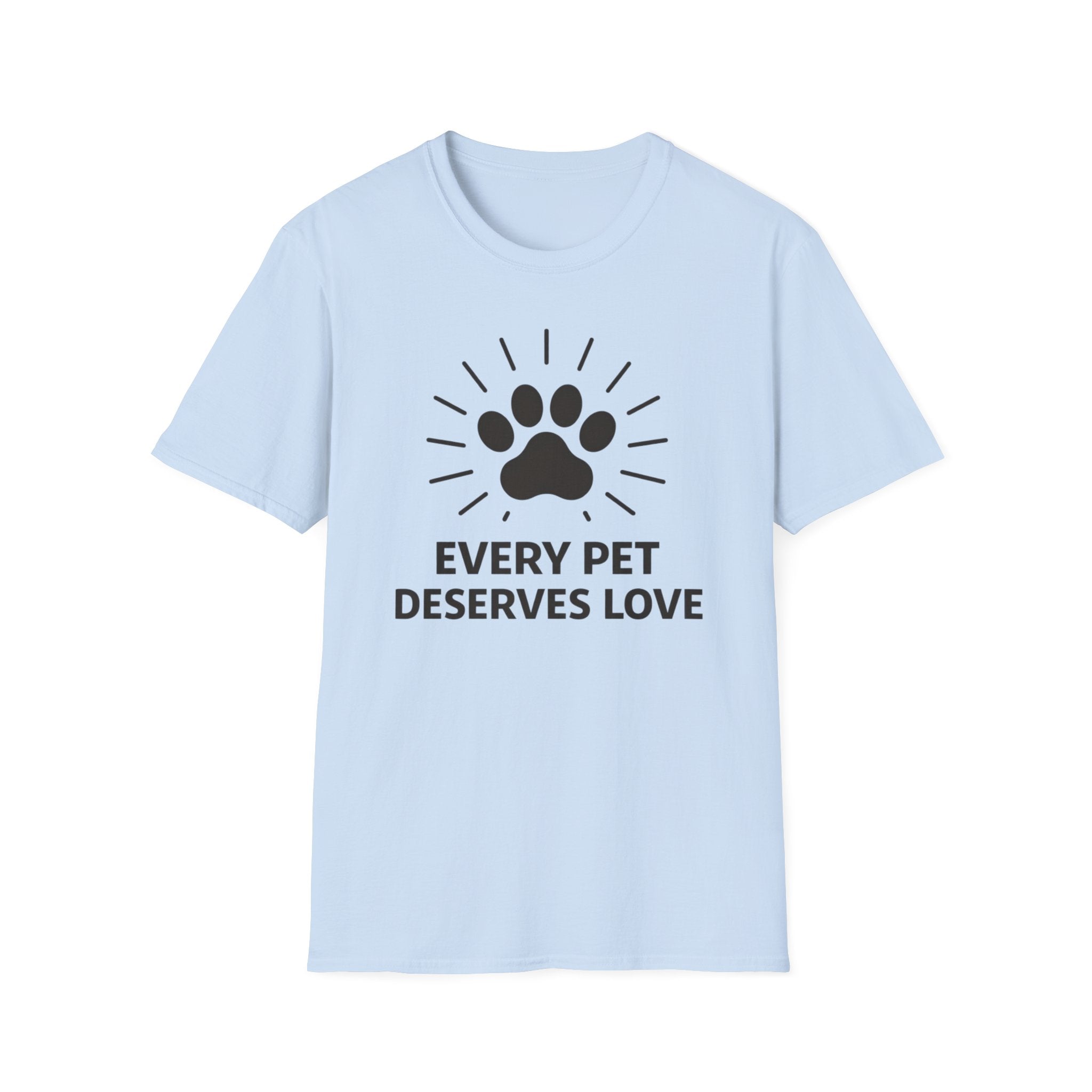 Pet Love T-Shirt — "Every Pet Deserves Love" Paw Print Tee