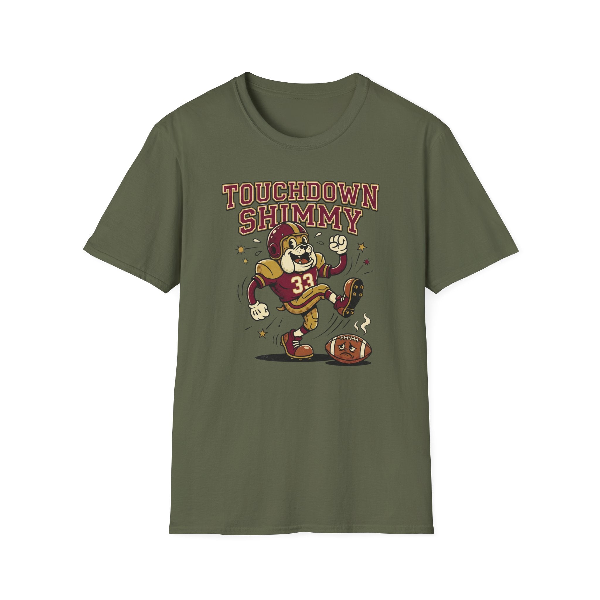 Touchdown Shimmy T-Shirt — Vintage Football Mascot Tee
