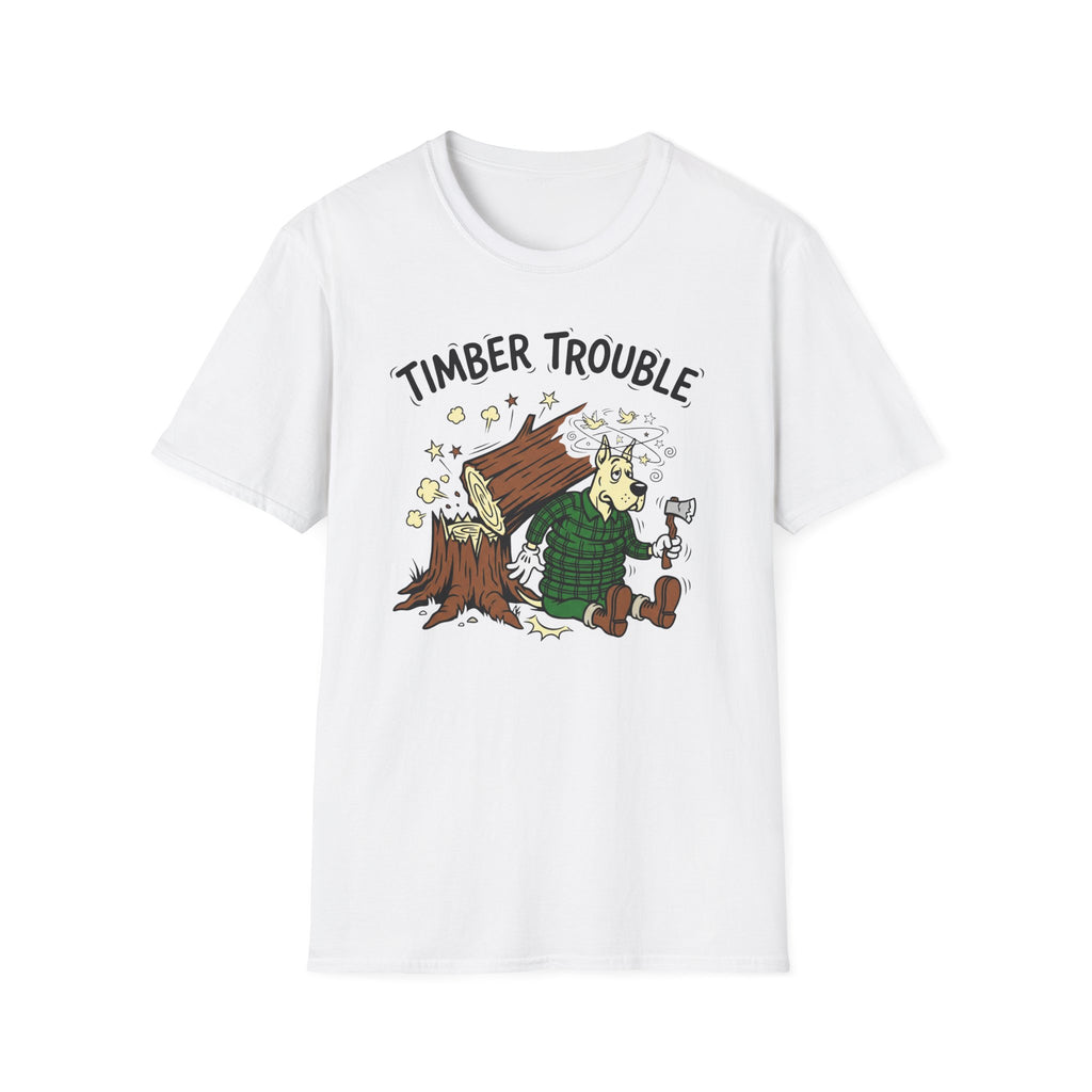 Timber Trouble T-Shirt — Funny Lumberjack Graphic Tee