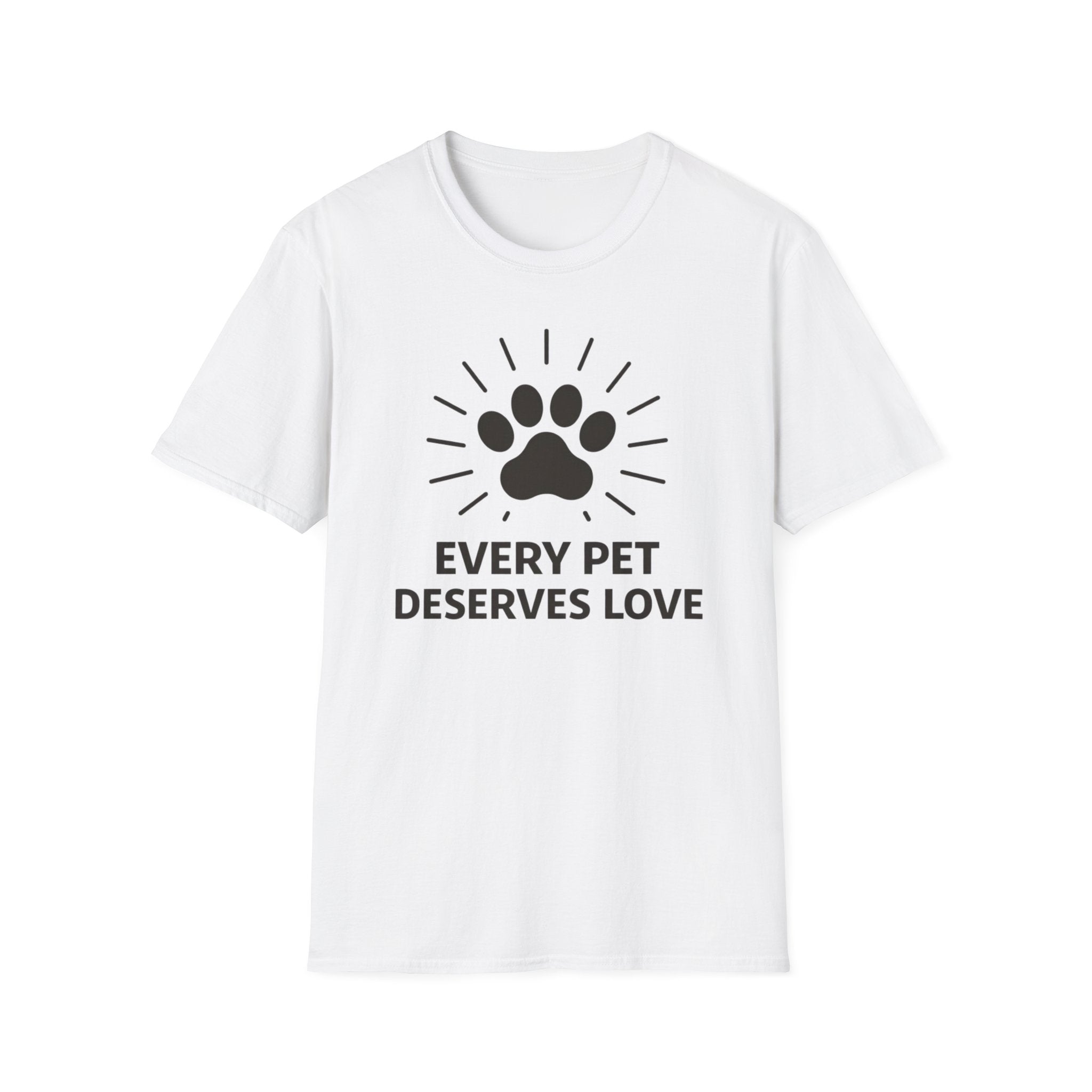 Pet Love T-Shirt — "Every Pet Deserves Love" Paw Print Tee