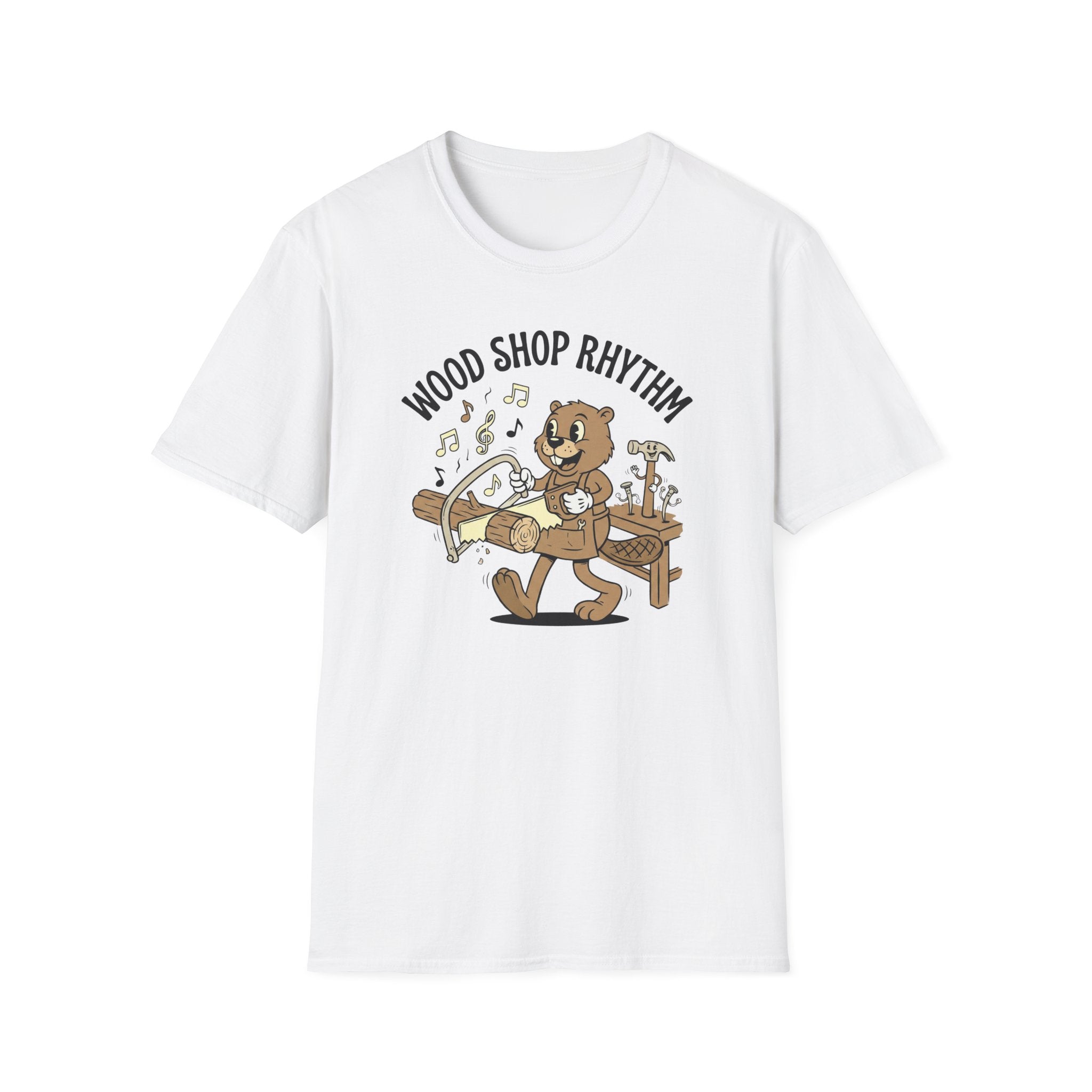 Wood Shop Rhythm T-Shirt – Cute Beavers Carpentry Graphic Tee