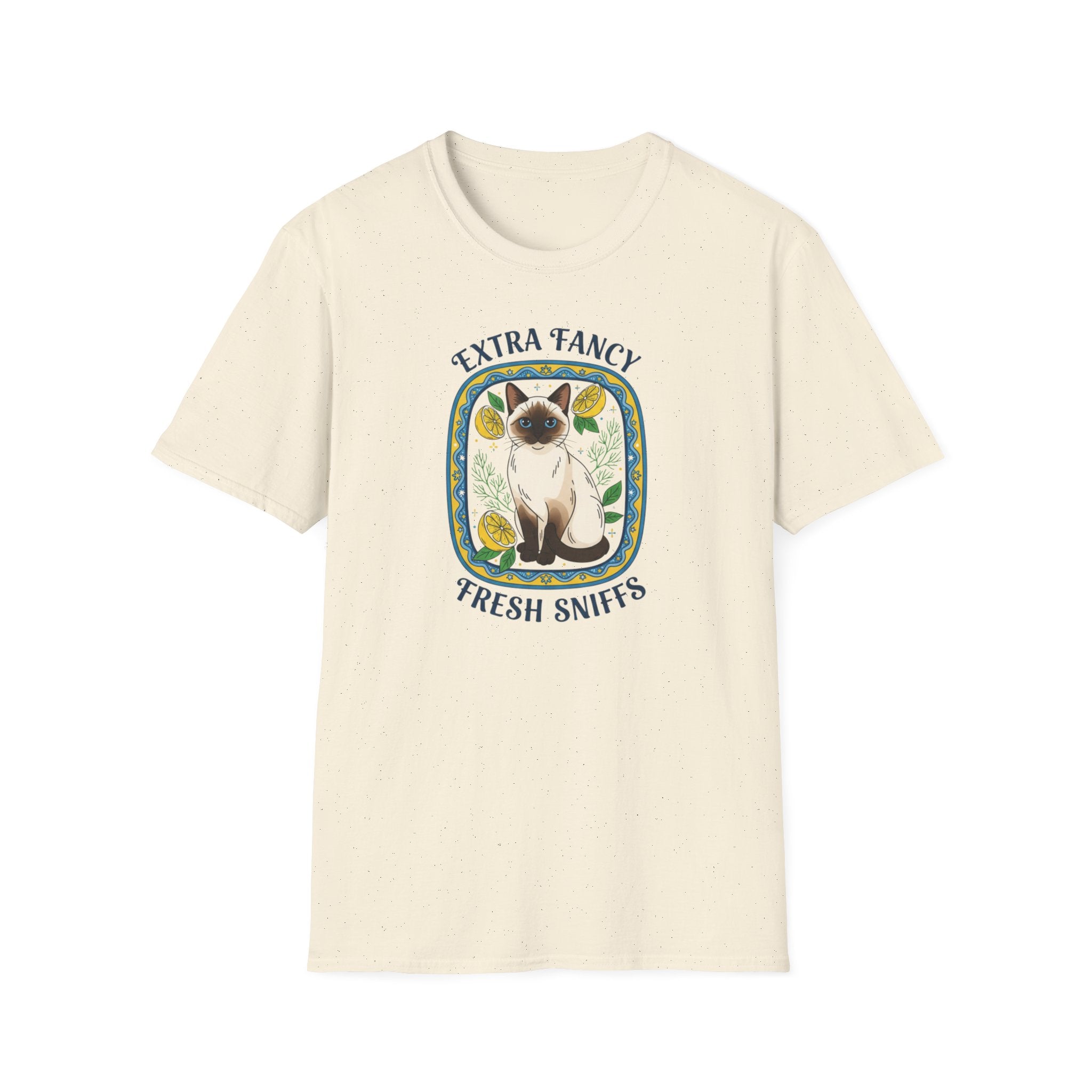 Cat T-Shirt — “Extra Fancy Fresh Sniffs” Floral Siamese Tee