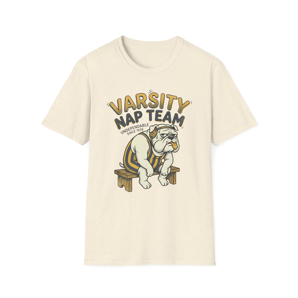 Varsity Nap Team T-Shirt — Funny Bulldog Sleep Squad Tee