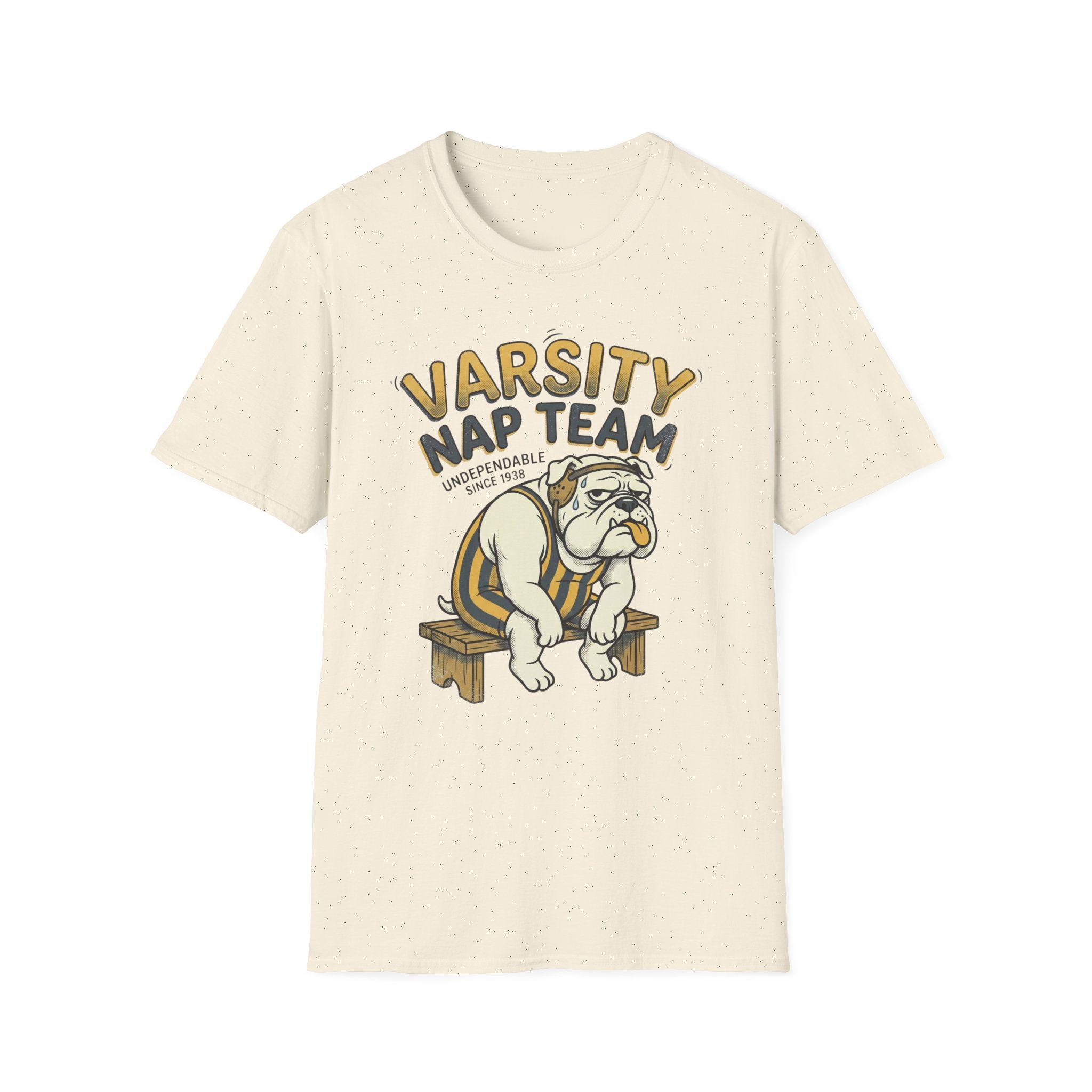 Varsity Nap Team T-Shirt — Funny Bulldog Sleep Squad Tee