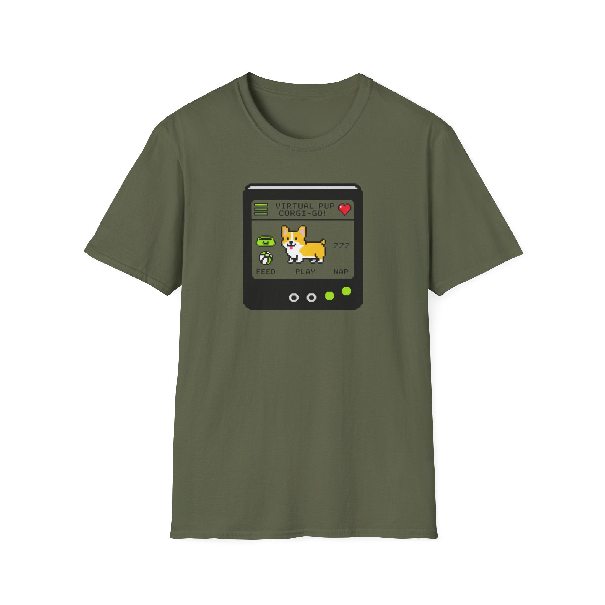 Virtual Pet Game T-Shirt — Cute Pixel Pet Corgi Shirt