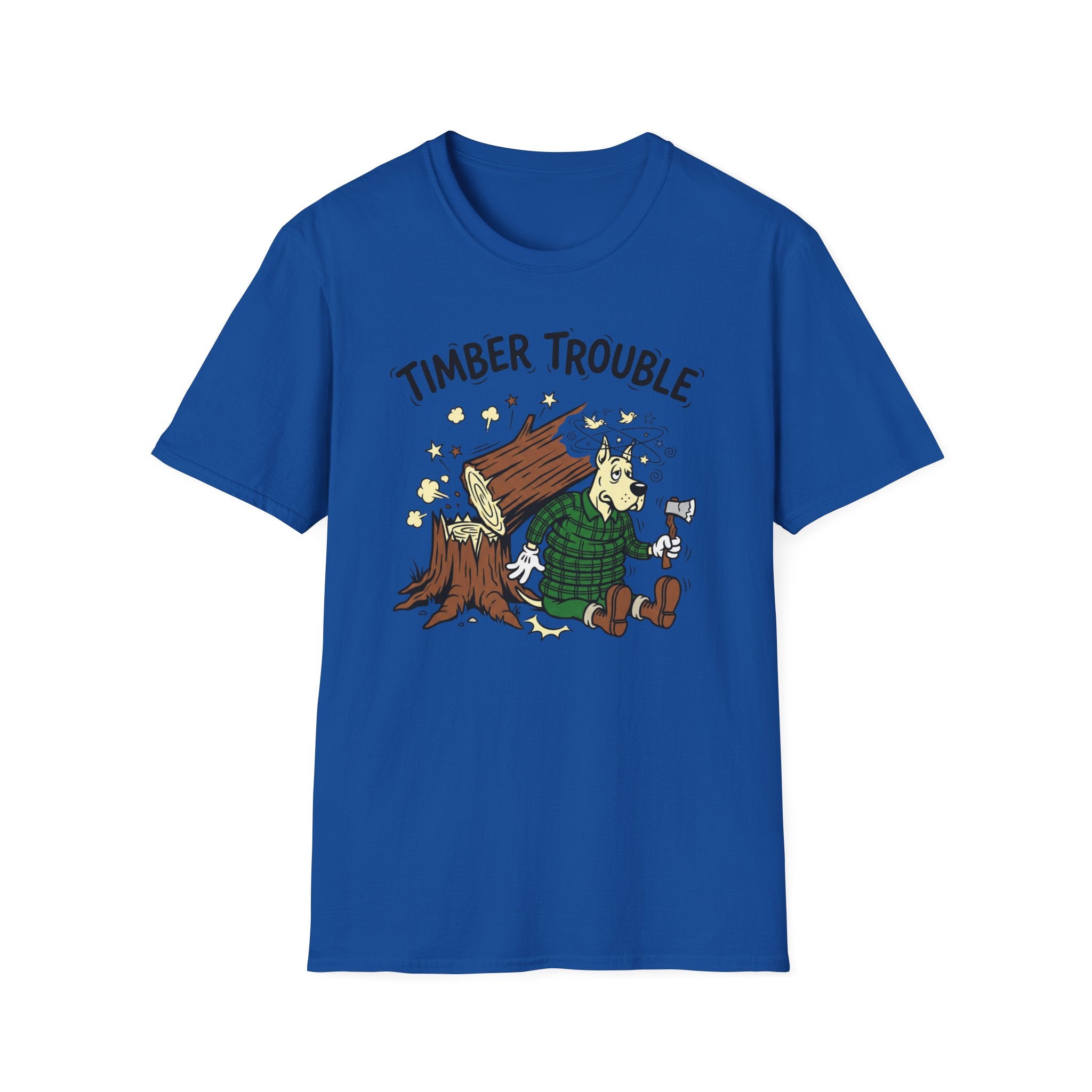 Timber Trouble T-Shirt — Funny Lumberjack Graphic Tee