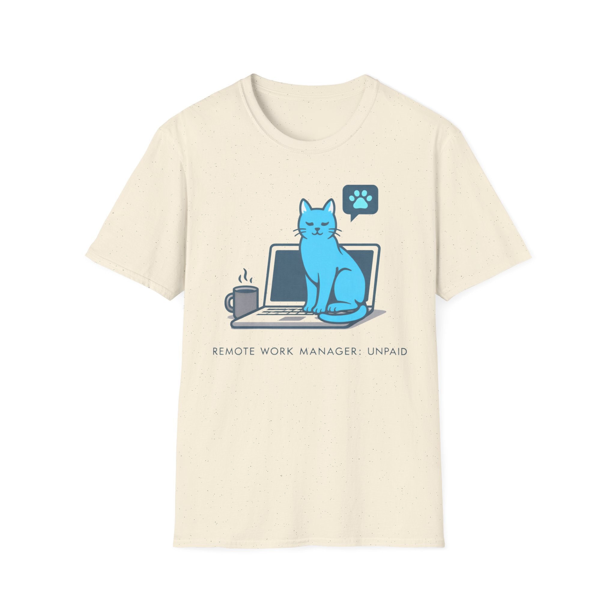 Cat Remote Work Manager T-Shirt — "Remote Work Manager Unpaid"