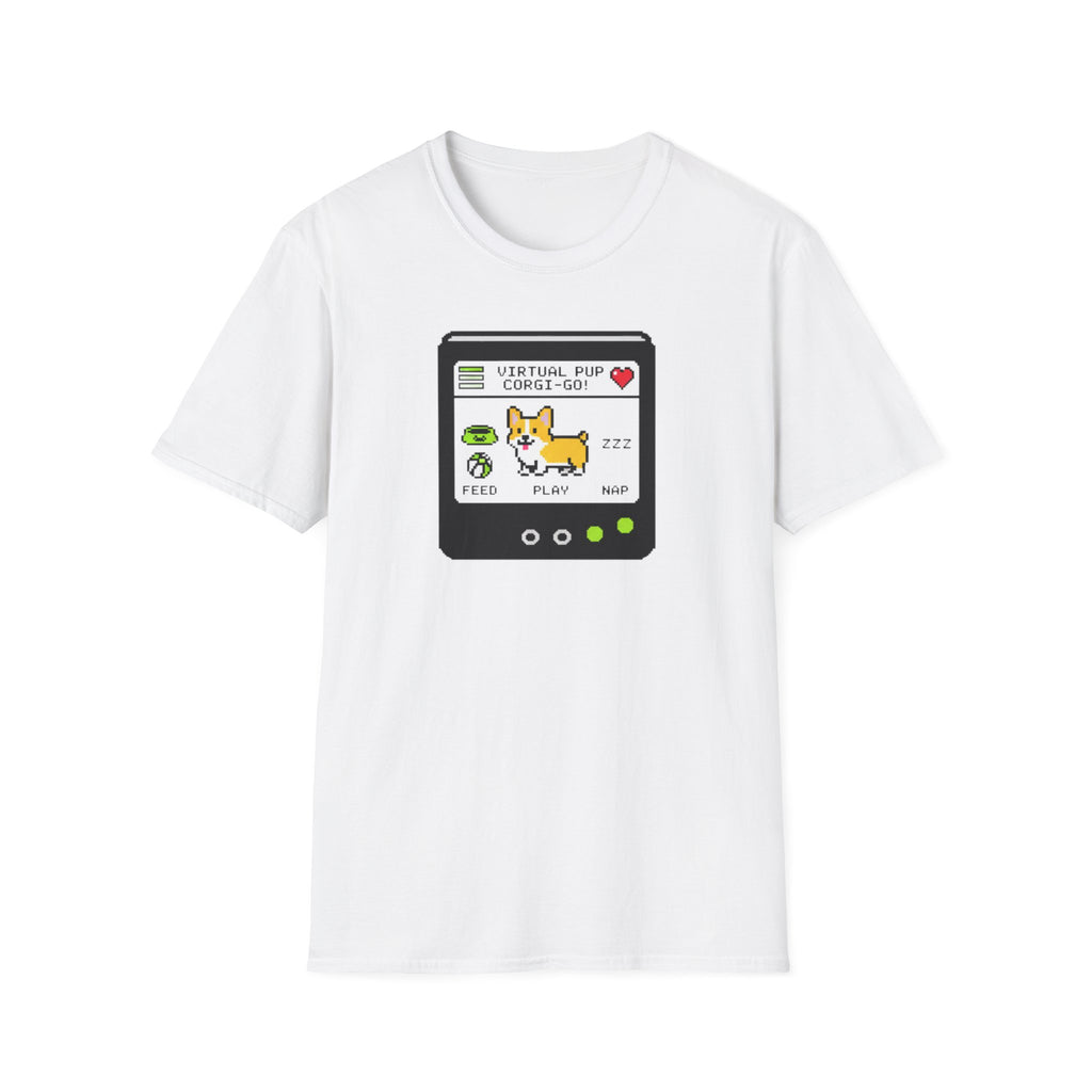 Virtual Pet Game T-Shirt — Cute Pixel Pet Corgi Shirt