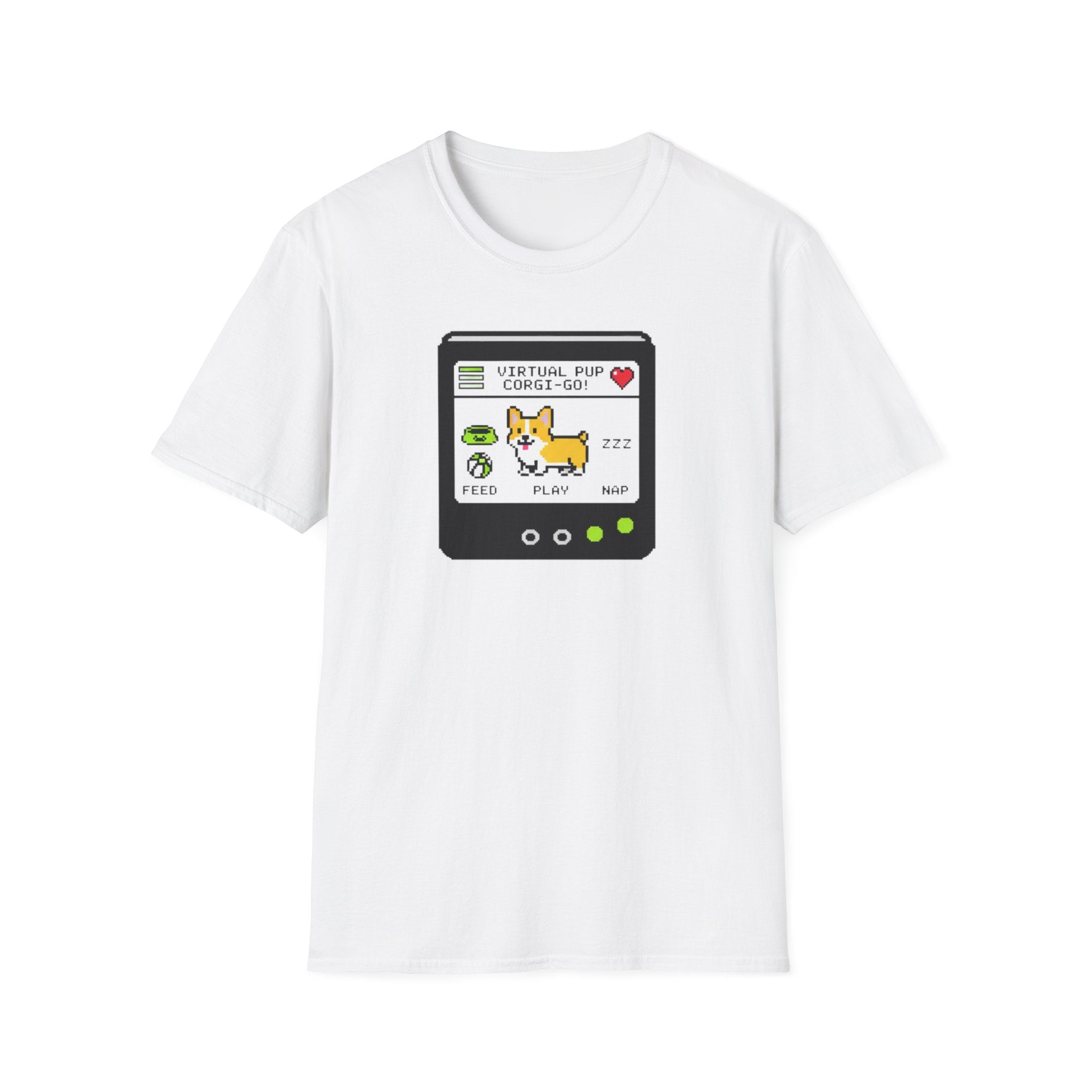 Virtual Pet Game T-Shirt — Cute Pixel Pet Corgi Shirt