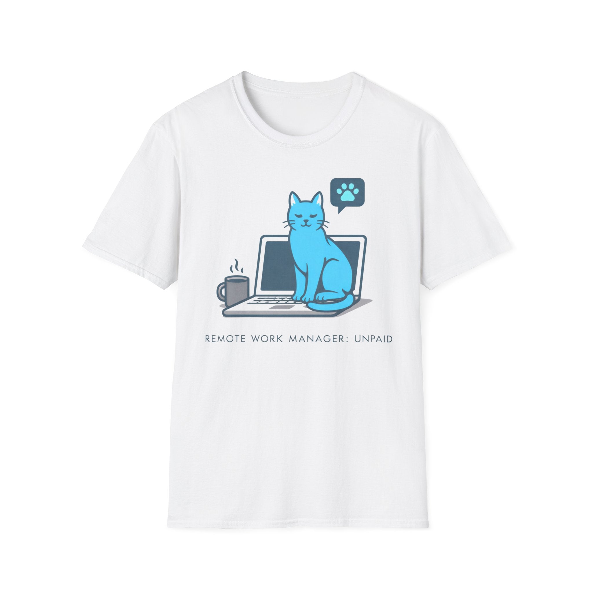 Cat Remote Work Manager T-Shirt — "Remote Work Manager Unpaid"
