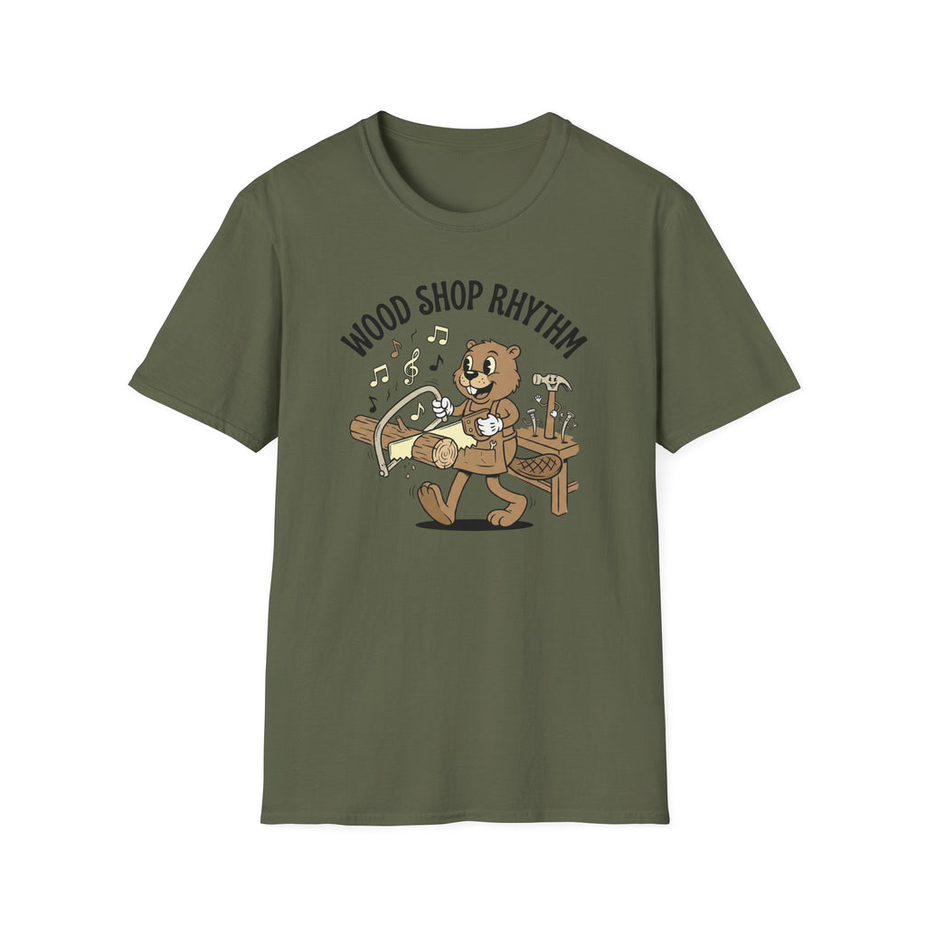 Wood Shop Rhythm T-Shirt – Cute Beavers Carpentry Graphic Tee