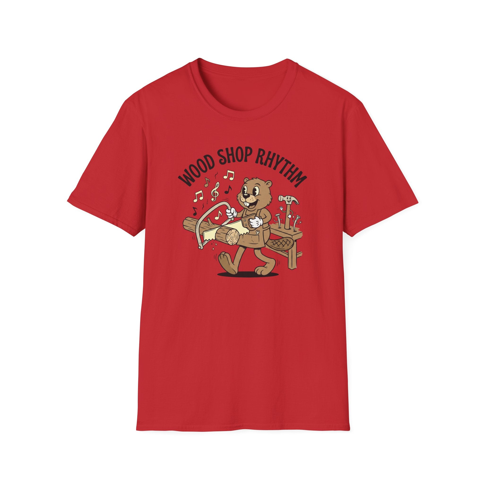 Wood Shop Rhythm T-Shirt – Cute Beavers Carpentry Graphic Tee
