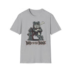 Bad to the Bone Bulldog T-Shirt — Retro Biker Dog Graphic Tee